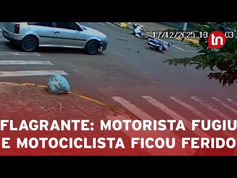 Câmera flagra acidente que deixou motociclista ferido em Apucarana