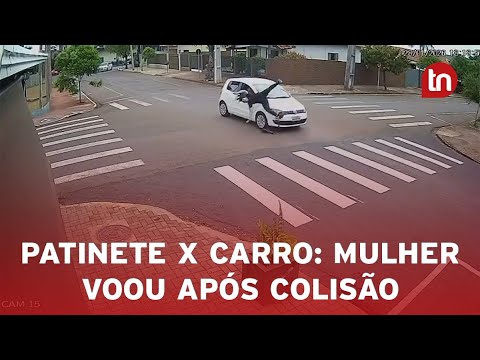 Flagrante mostra risco no trânsito com patinete em Arapongas