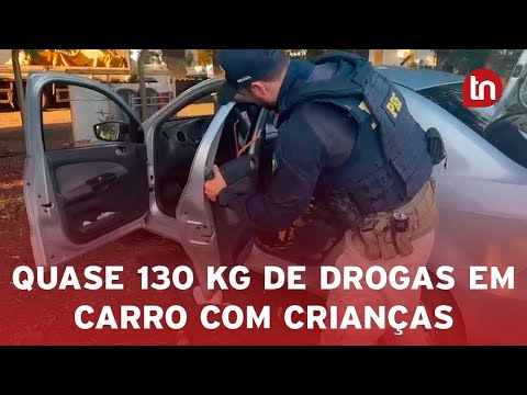PRF apreende quase 130 kg de drogas em carro com crianças em Londrina
