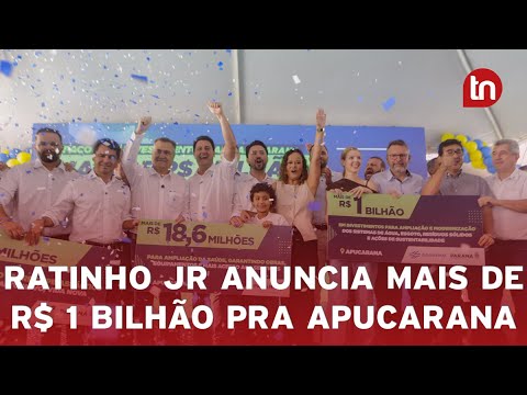 Ratinho Junior anuncia investimentos que somam mais de R$ 1 bi em Apucarana
