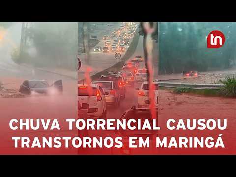 Chuva torrencial causa destruição e alagamentos em Maringá