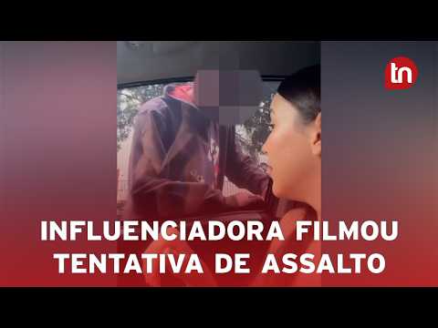 Influenciadora filma tentativa de assalto de dentro do carro