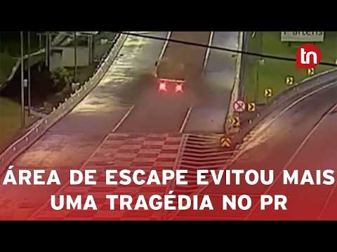 Caminhão sem freio usa área de escape na BR-376 e evita acidente no Paraná
