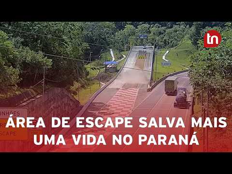 Caminhão usa área de escape na BR-376 e evita tragédia no Paraná
