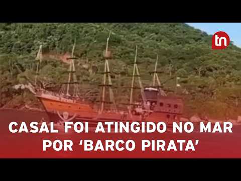 Casal é atropelado por 'barco pirata' em SC enquanto namorava em jet ski