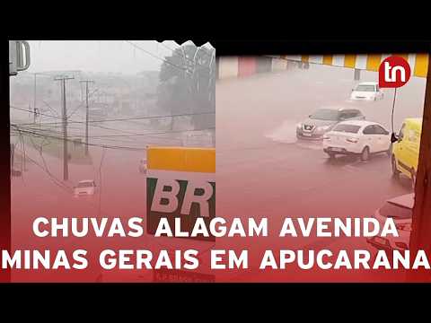 Chuvas alagam Avenida Minas Gerais em Apucarana