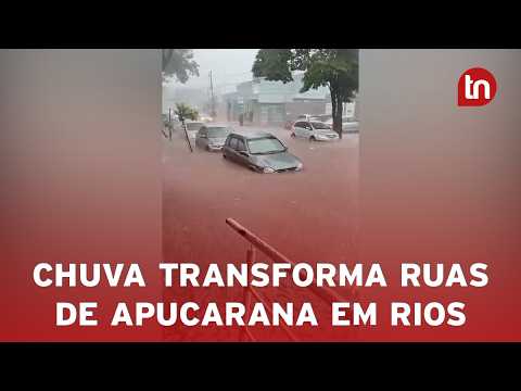 Com 42 mm de chuva, Apucarana registra enxurradas e alagamentos