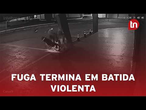 Fuga termina em batida violenta no centro de Faxinal