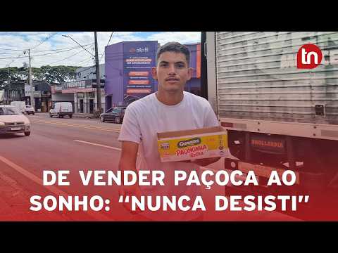 “Nunca desisti”: jovem de Apucarana que vende paçoca realiza sonho e comove internet