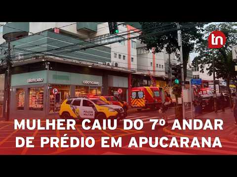 Mulher fica ferida em estado grave após queda de prédio em Apucarana