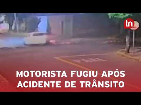 Vídeo mostra motorista fugindo após acidente de trânsito em Apucarana