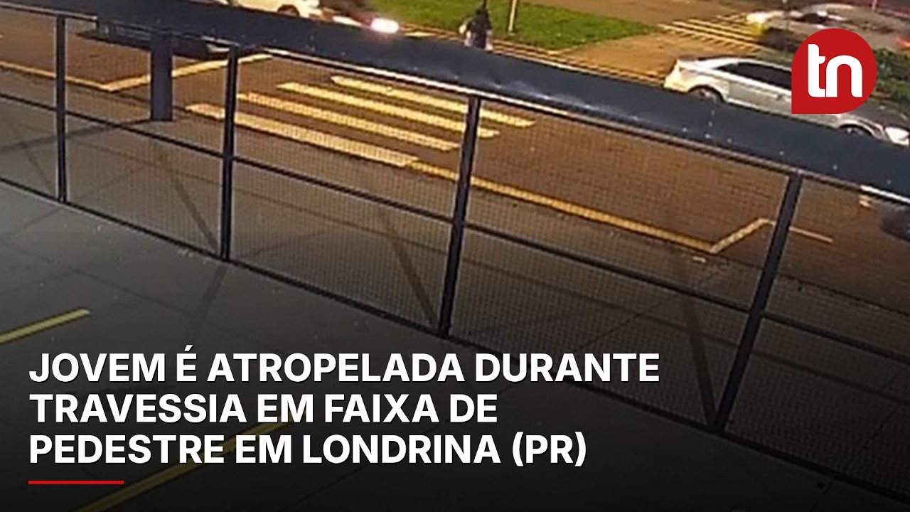 Jovem é atropelada durante travessia em faixa de pedestre em Londrina (PR)