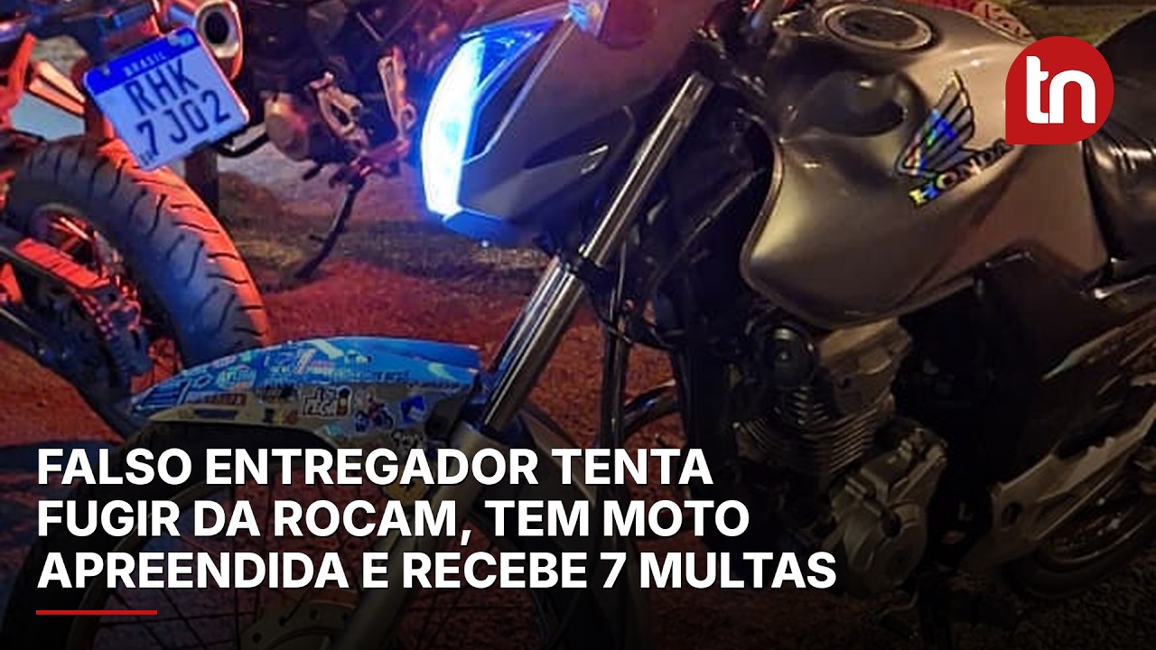 Jovem tenta fugir da Rocam e acaba com 7 multas e moto apreendida em Apucarana