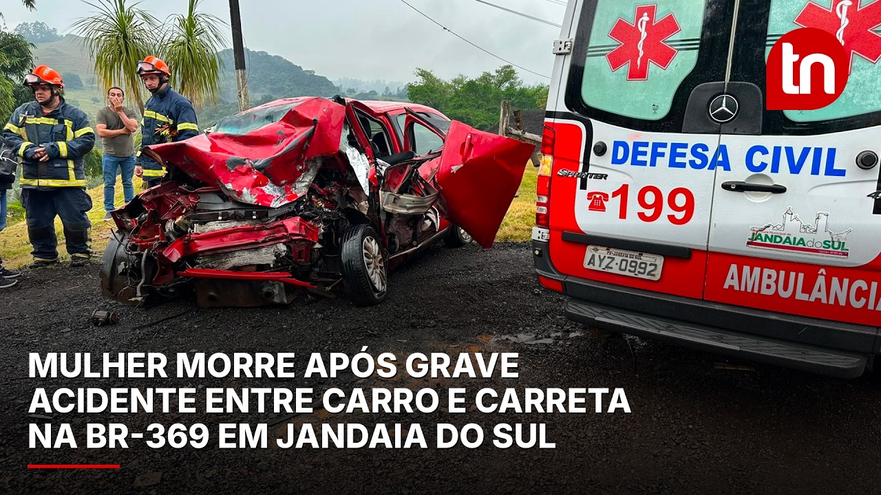 Mulher morre após grave acidente entre carro e carreta na BR-369 em Jandaia do Sul