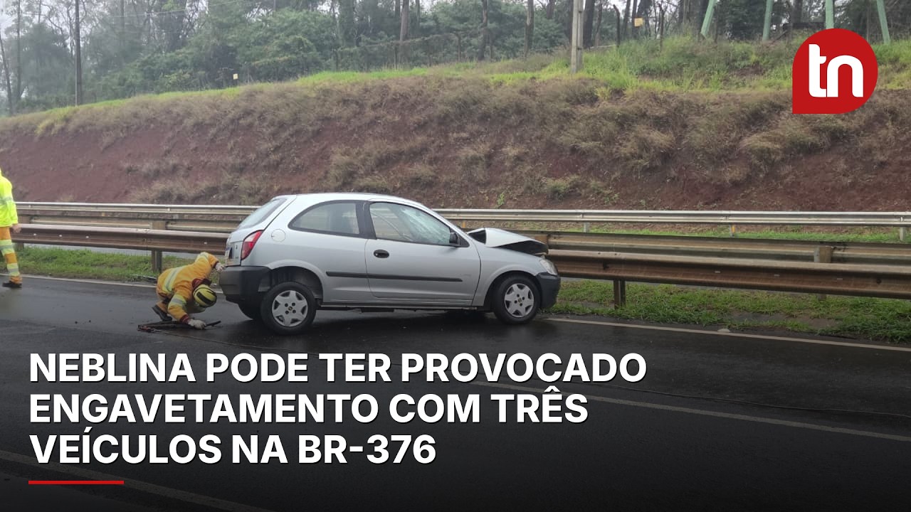 Neblina pode ter provocado engavetamento com três veículos na BR-376 em Apucarana