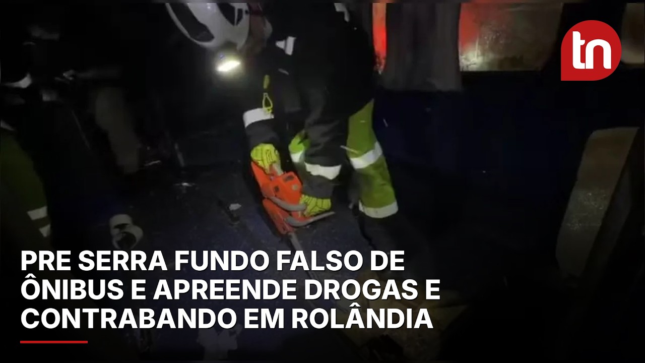 PRE serra fundo falso de ônibus e apreende drogas e contrabando em Rolândia