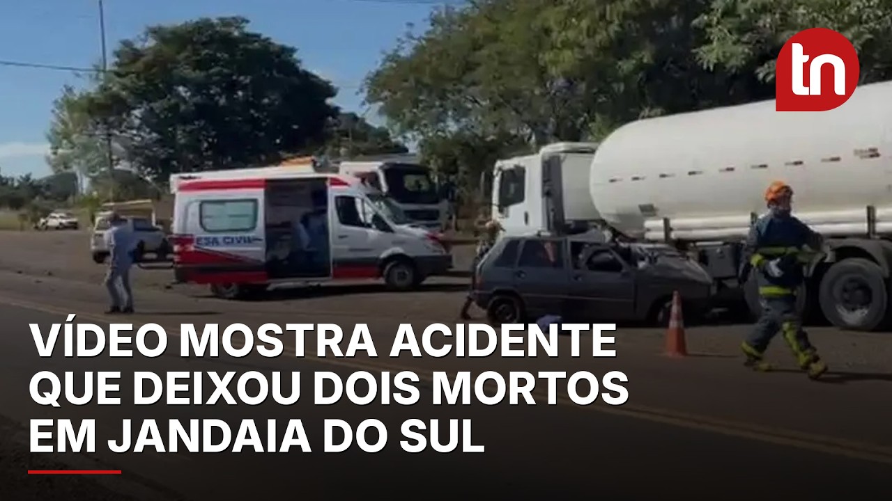 Vídeo mostra acidente que deixou dois mortos em Jandaia do Sul