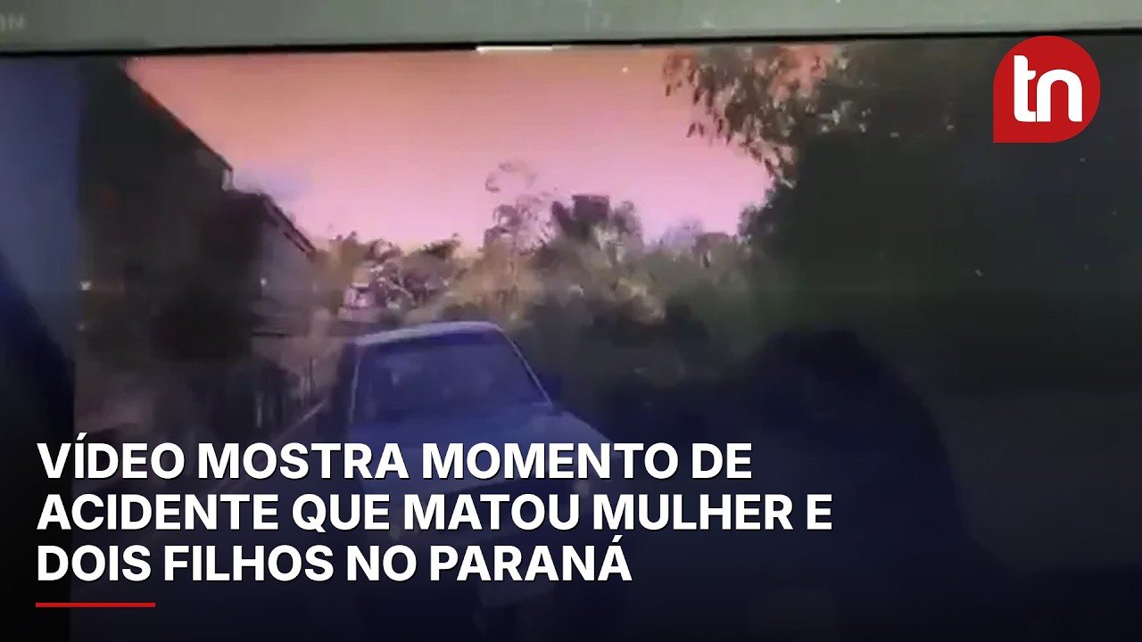 Vídeo mostra momento de acidente que matou mulher e dois filhos no Paraná