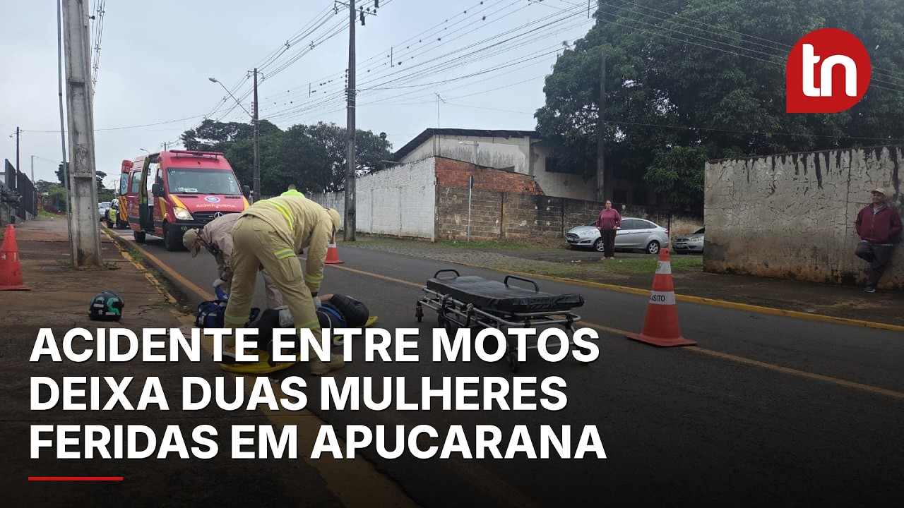 Acidente entre motos deixa duas mulheres feridas em Apucarana