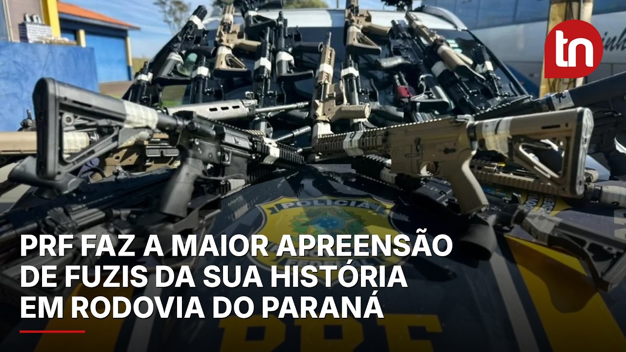 PRF faz a maior apreensão de fuzis de sua história em rodovia do Paraná