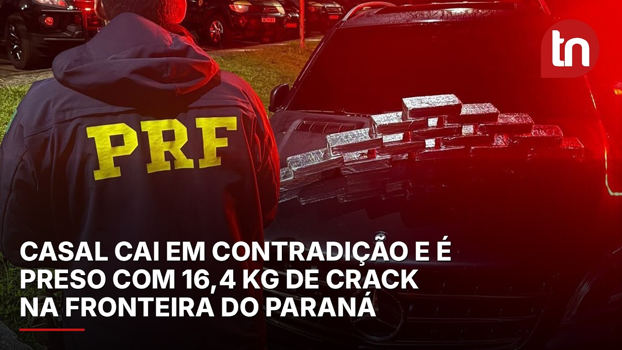 Casal cai em contradição e é preso com 16,4 kg de crack na fronteira do Paraná