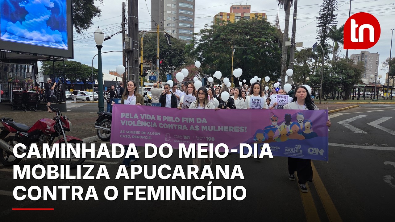 Caminhada do Meio-Dia mobiliza Apucarana contra o feminicídio