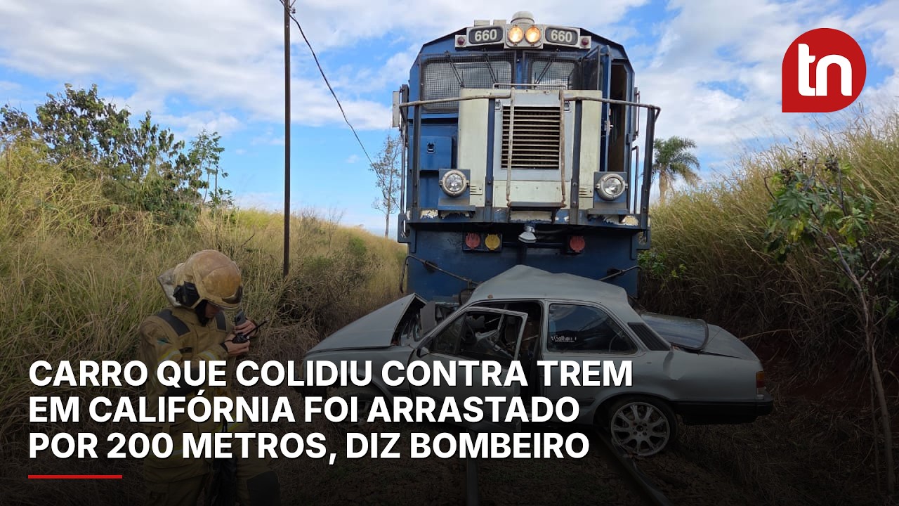 Carro que colidiu contra trem em Califórnia foi arrastado por 200 metros, diz bombeiro