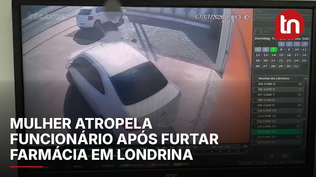 Mulher atropela funcionário após furtar farmácia em Londrina