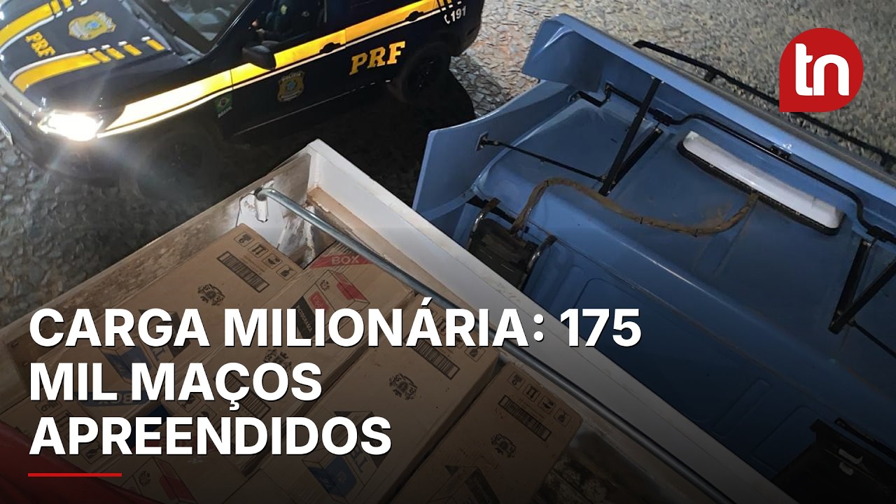 Condutor é preso na BR-153 com carga milionária de cigarros vindos do Paraguai