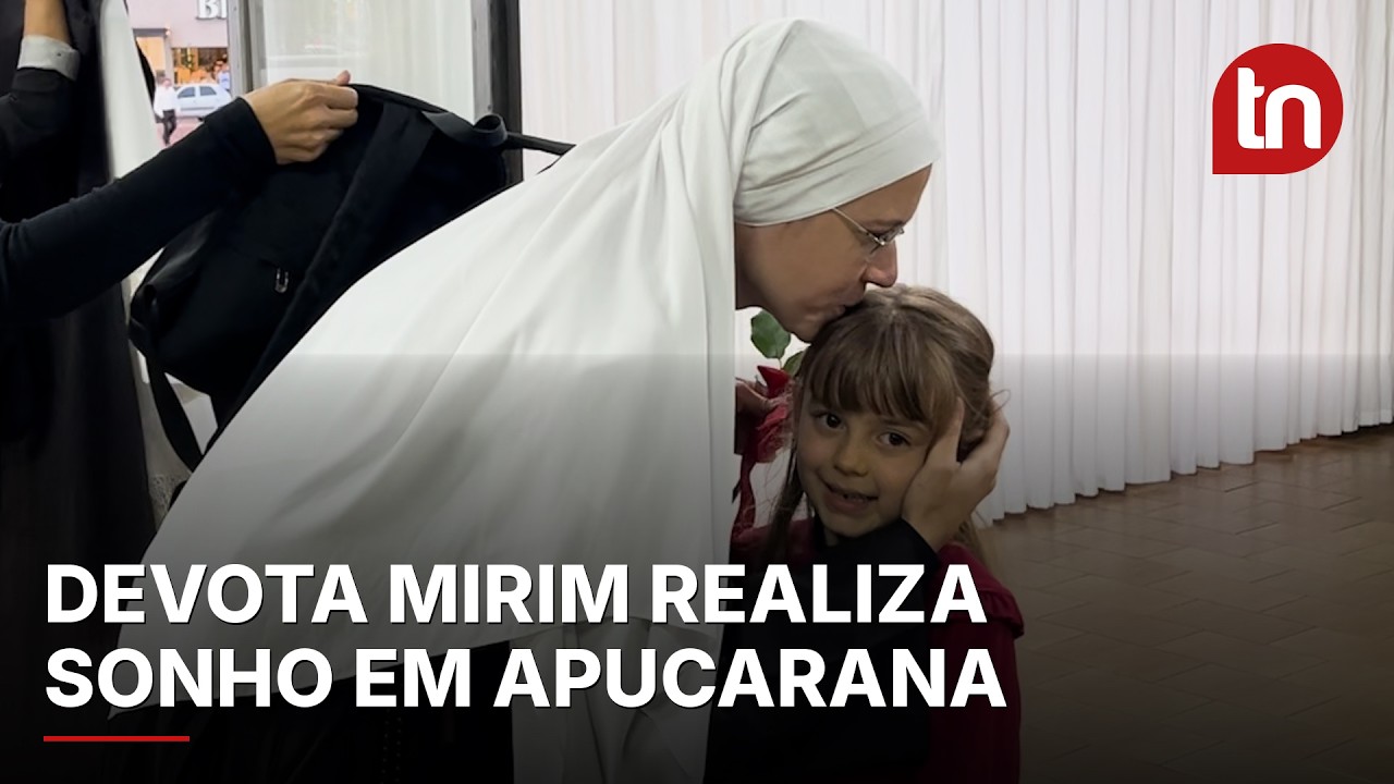 Devota mirim realiza o sonho de conhecer as Irmãs do Instituto Hesed