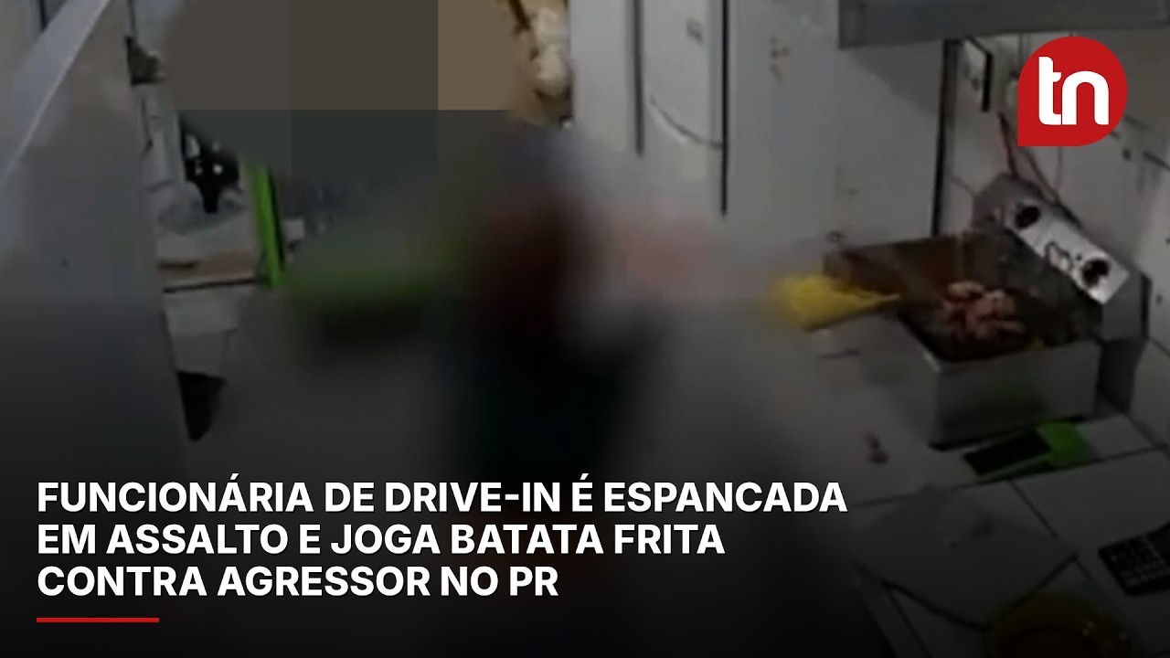 Funcionária de drive-in é espancada em assalto e joga batata frita contra agressor no PR