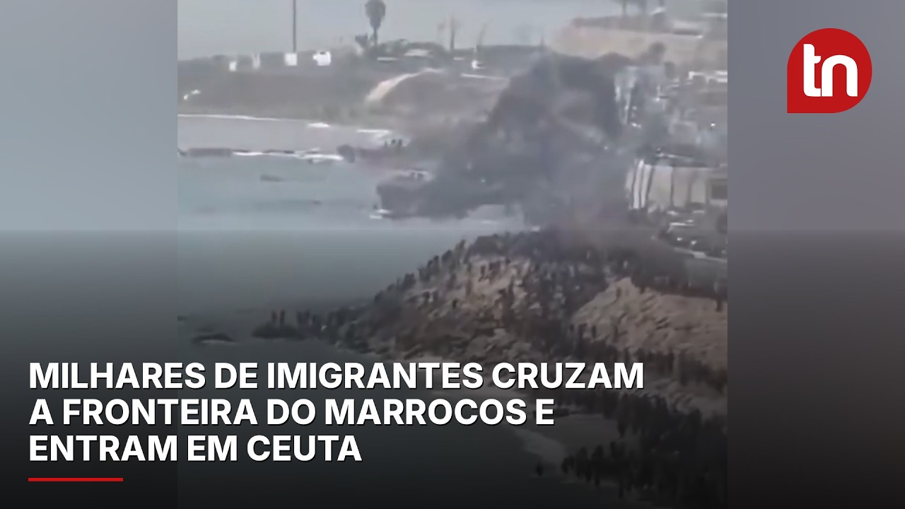 Milhares de imigrantes do Marrocos e entram em Ceuta na Espanha a nado