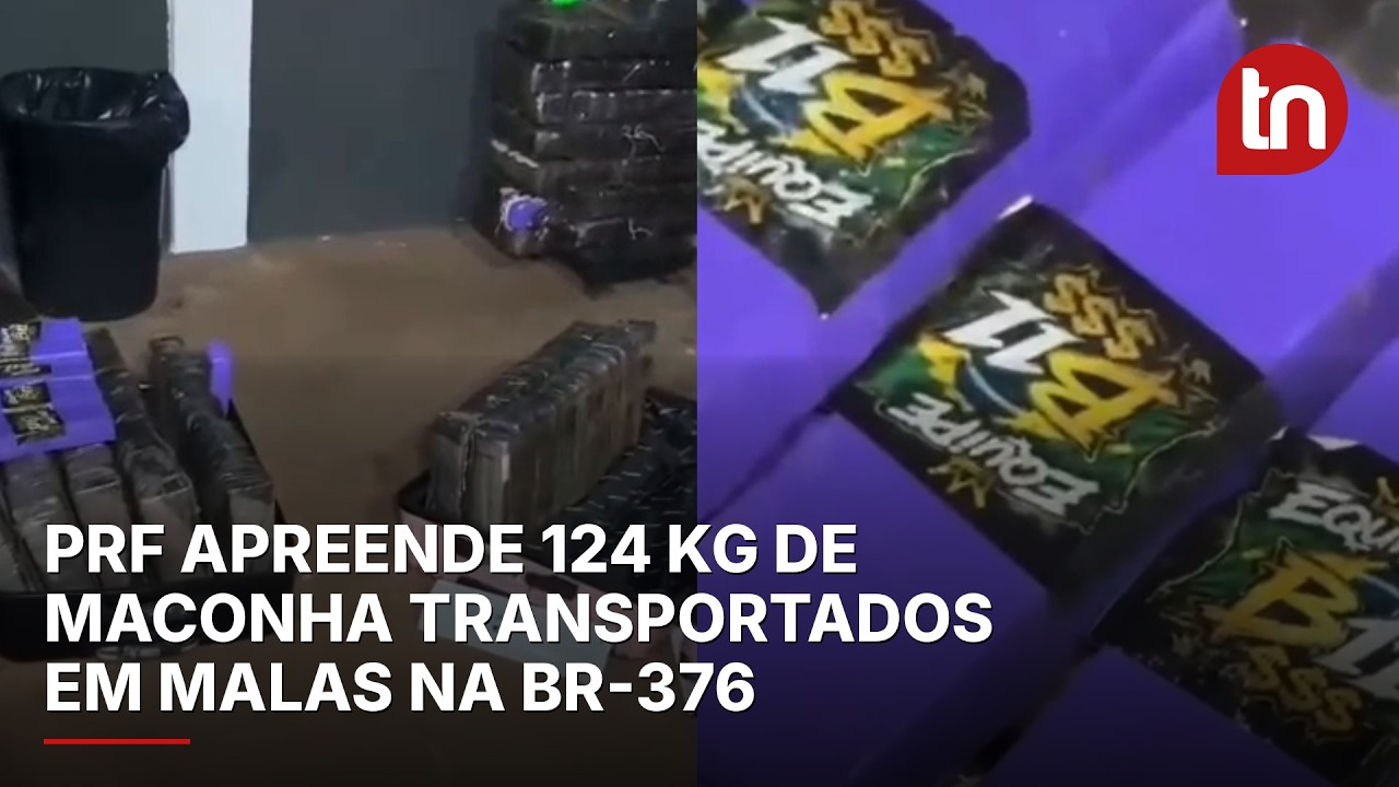PRF apreende 124 kg de maconha transportados em malas na BR-376