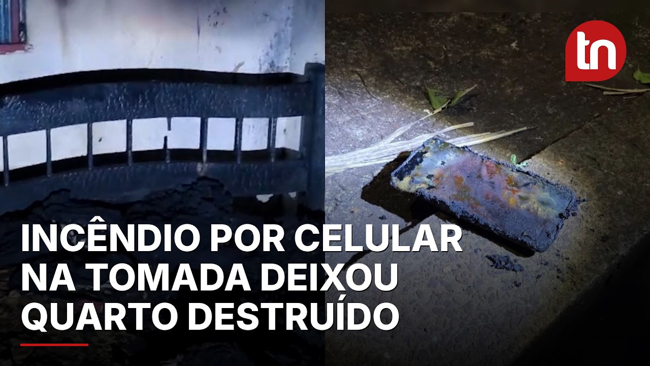 Quarto fica destruído após incêndio causado por celular na tomada em Apucarana