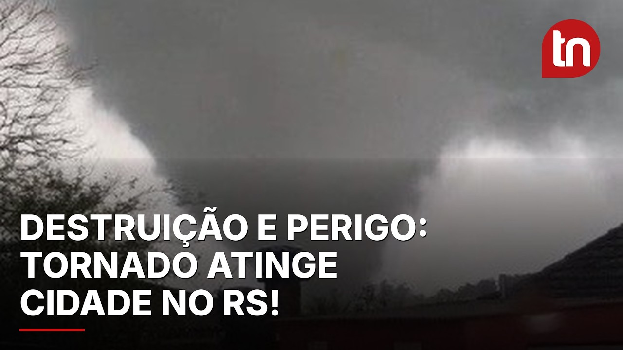 Vídeo impressionante flagra tornado durante tempestade no interior do RS