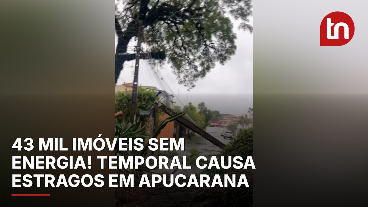 43 mil imóveis seguem sem energia após temporal em Apucarana, informa Copel