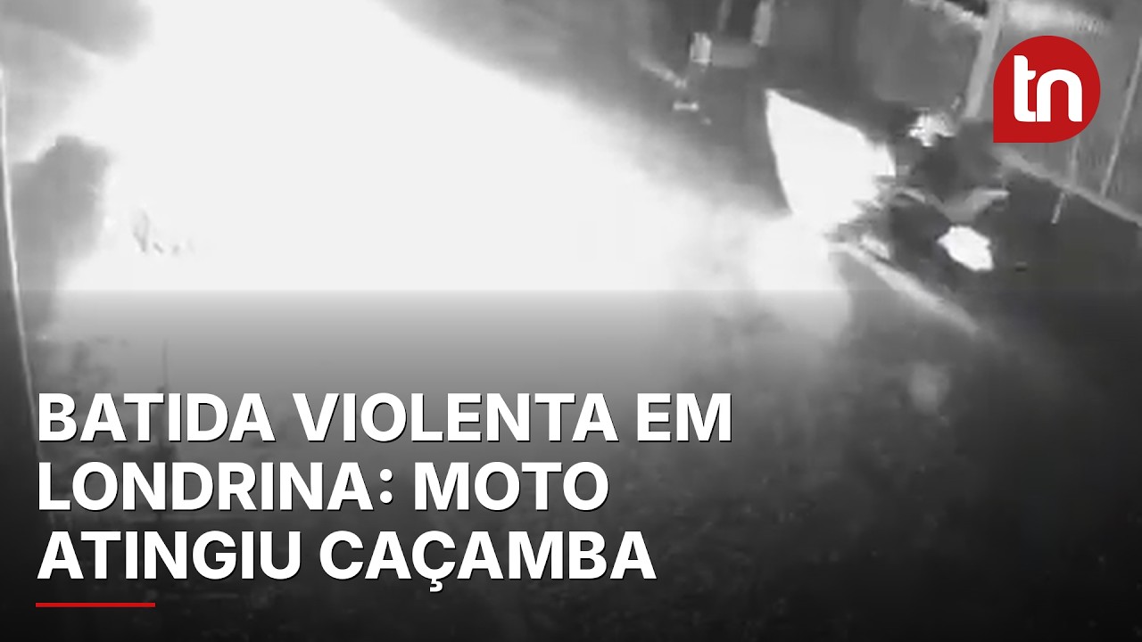 Motociclista fica ferido após bater contra caçamba de entulho em Londrina