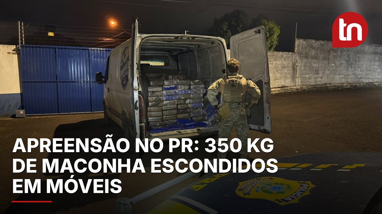 PRF apreende 350 quilos de maconha escondidos em carga de móveis em Cascavel