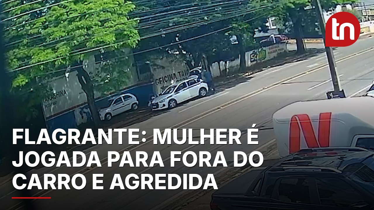 Vídeo mostra mulher sendo agredida e jogada para fora de carro em Apucarana