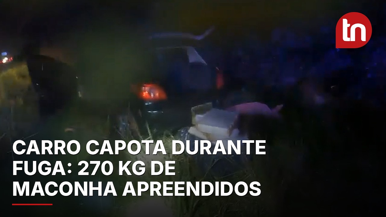 Vídeo mostra perseguição que terminou com capotamento e apreensão de drogas no PR