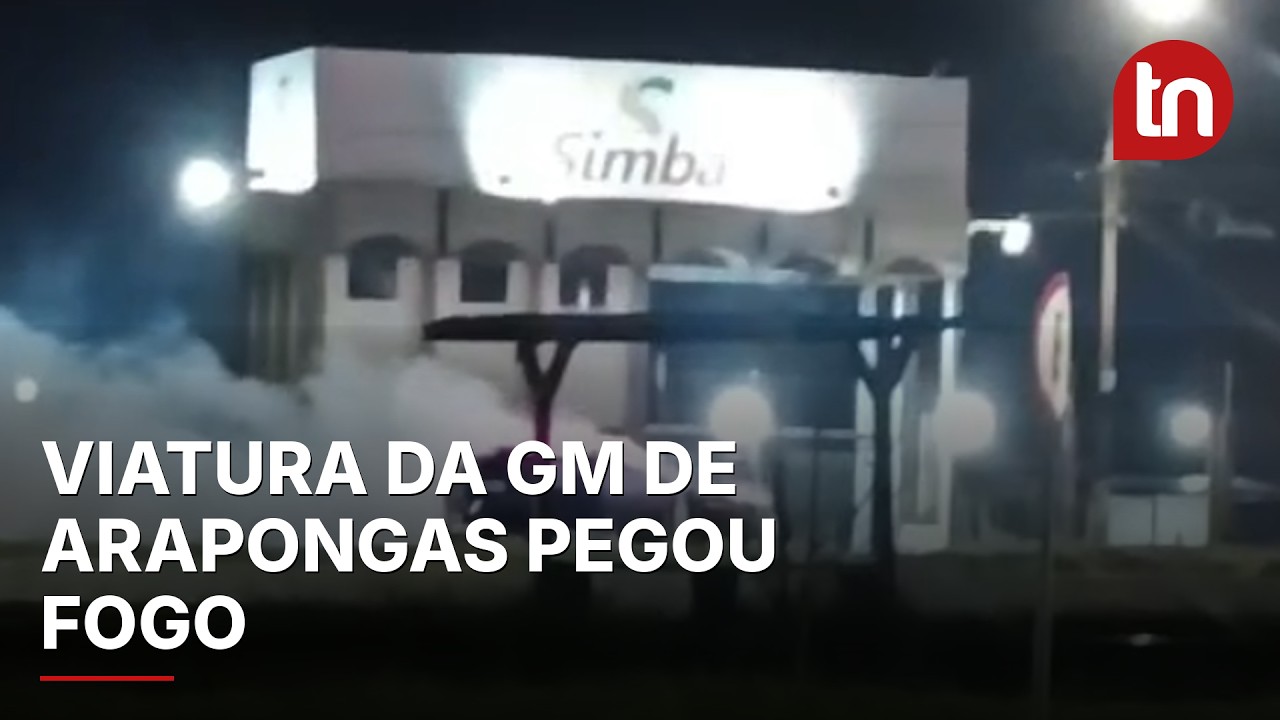 Vídeo mostra viatura da Guarda Municipal de Arapongas pegando fogo