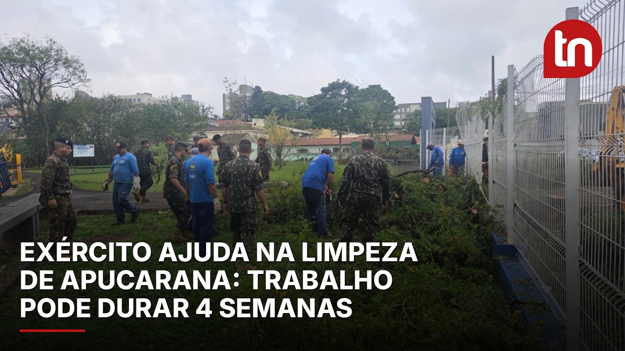 Exército e prefeitura se unem em mutirão de limpeza de estragos do temporal