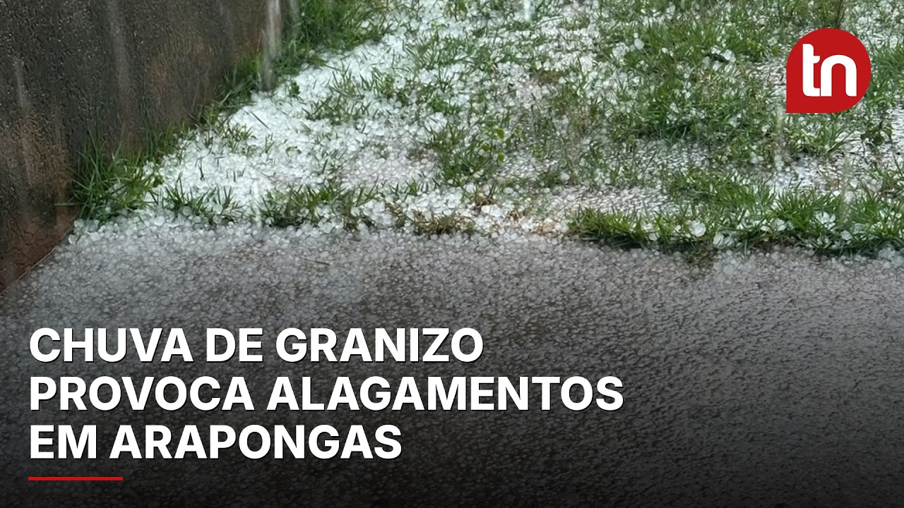 Chuva de granizo provoca alagamentos em Arapongas; veja