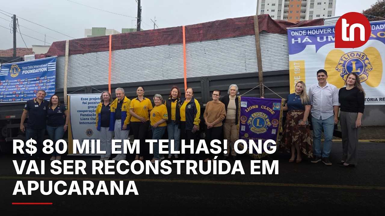 Lions Clube doa R$ 80 mil em telhas para reconstruir ONG em Apucarana