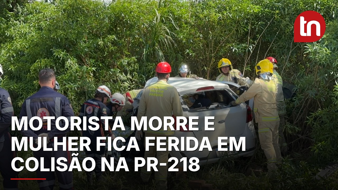 Motorista morre e mulher fica ferida em colisão entre Arapongas e Sabáudia