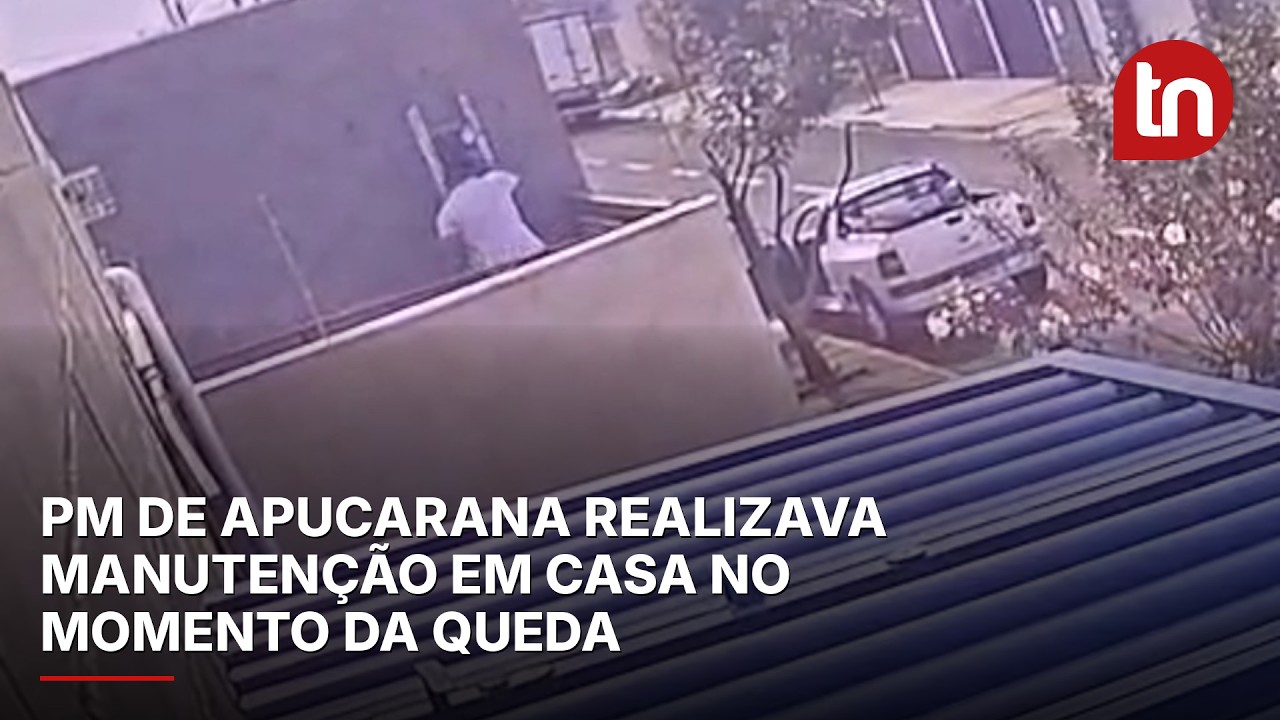 Vídeo mostra PM realizando manutenção antes da queda