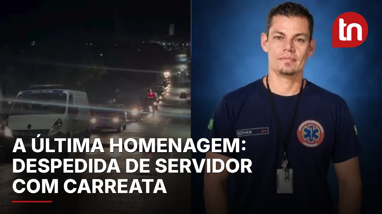 Servidores de Rio Bom se despedem de colega em carreata com sirenes e buzinas