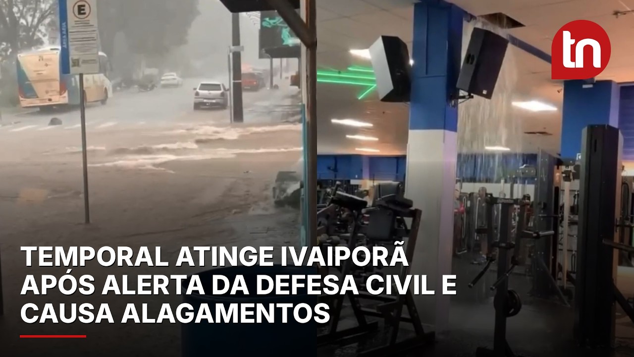 Temporal atinge Ivaiporã após alerta da Defesa Civil e causa alagamentos