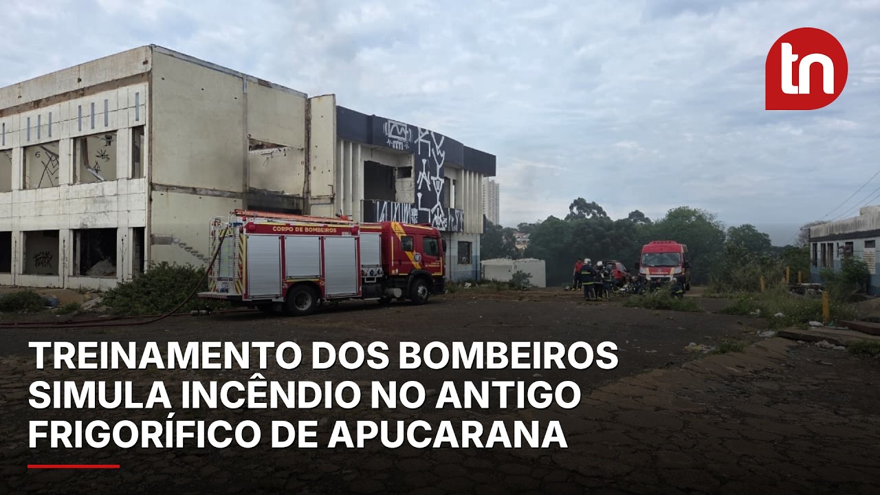 Treinamento dos bombeiros simula incêndio no antigo frigorífico de Apucarana