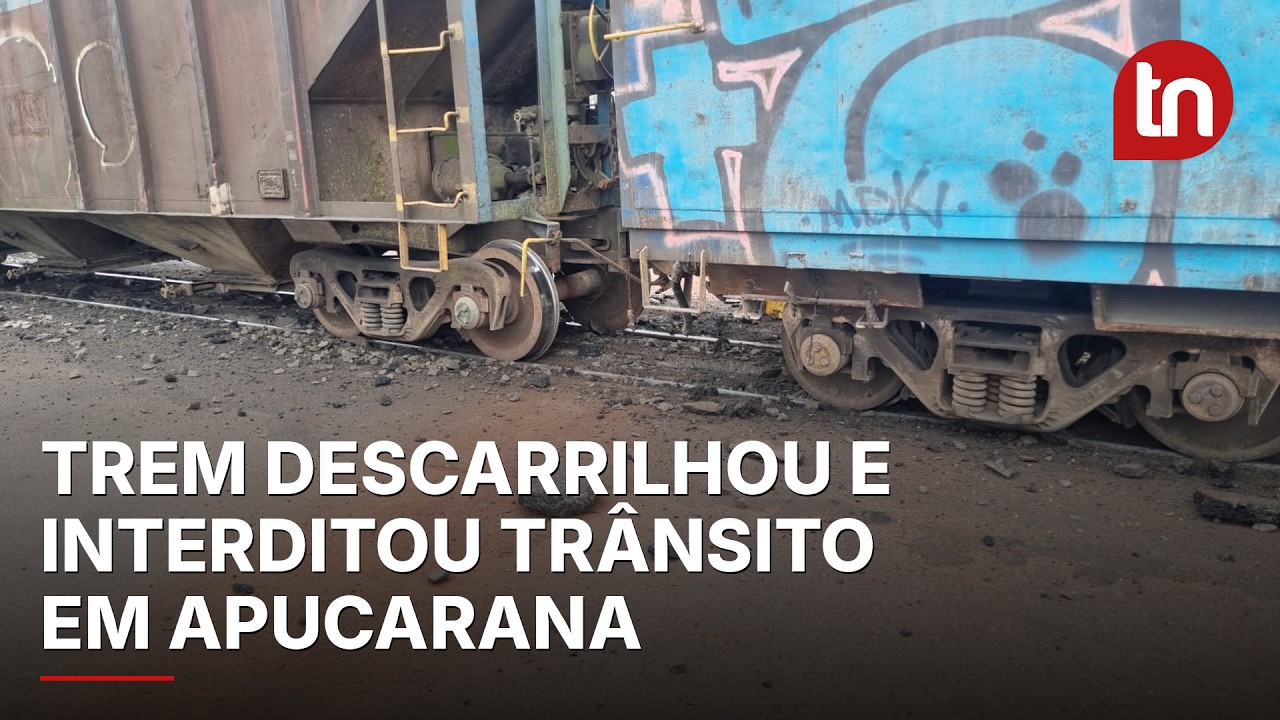 Trem descarrila e interdita cruzamentos na região da Vila Nova em Apucarana